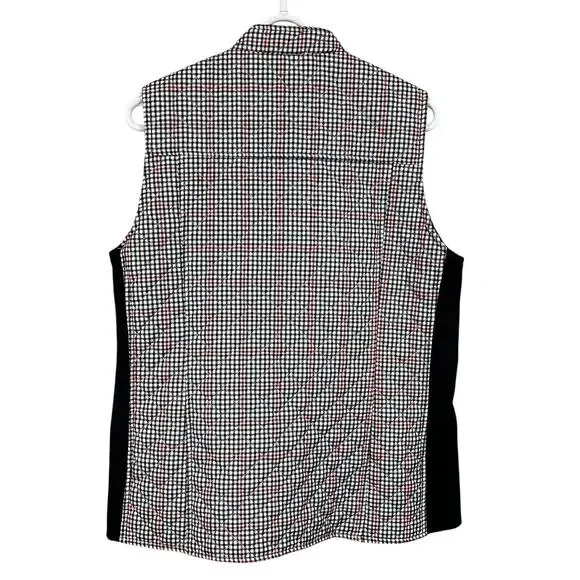 Kim Rogers Size Large Quilted Plaid Zip Vest w Snap Pockets Preppy Cozy - Picture 7 of 11